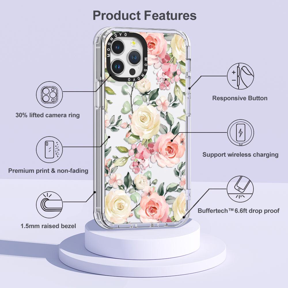 Watercolor Flower Floral Phone Case - iPhone 12 Pro Max Case - MOSNOVO