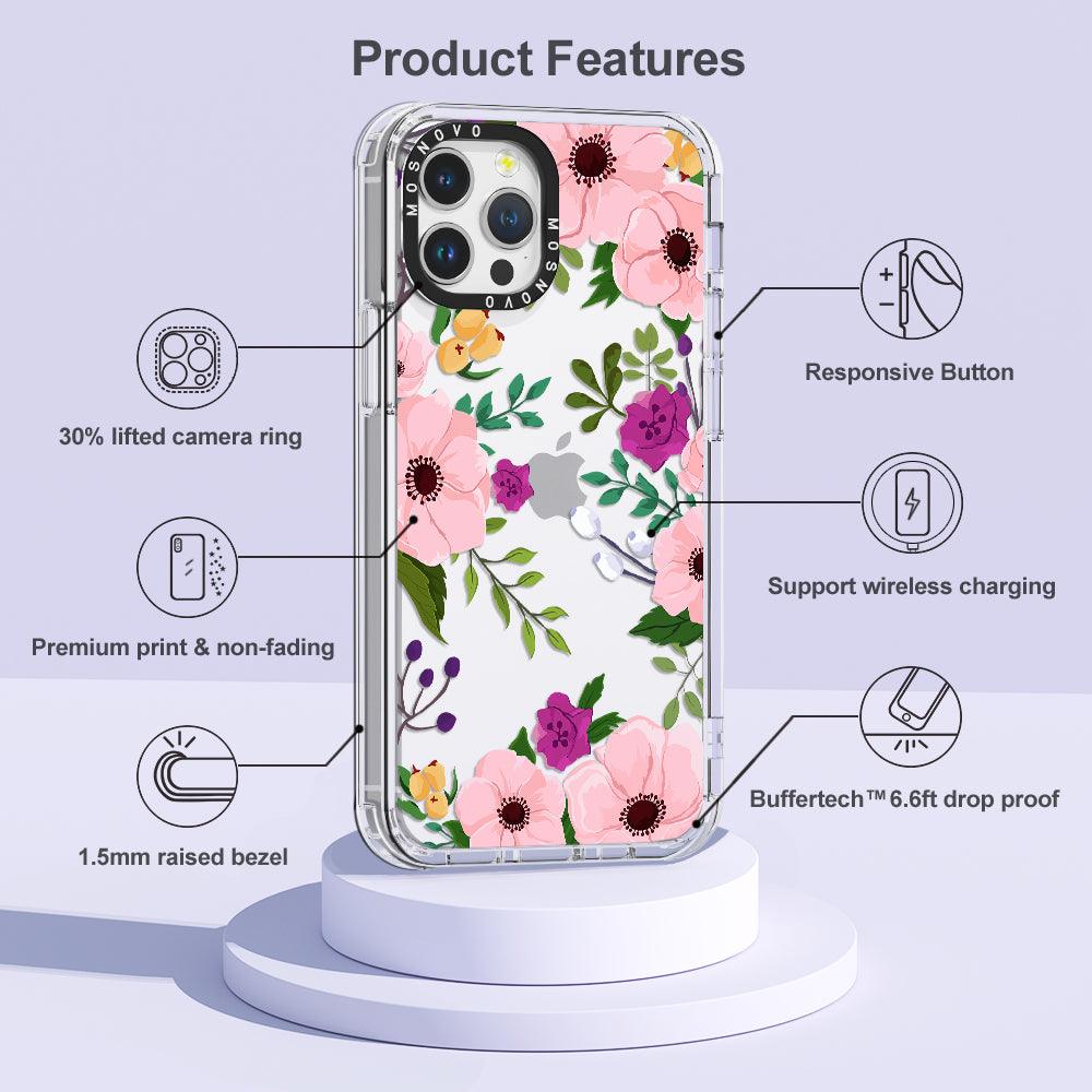 Watercolor Floral Phone Case - iPhone 12 Pro Max Case - MOSNOVO