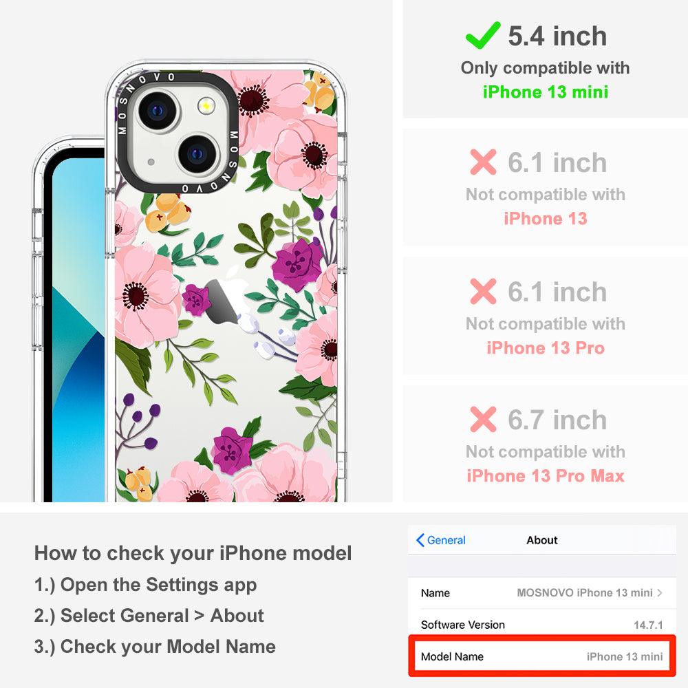 Watercolor Floral Phone Case - iPhone 13 Mini Case - MOSNOVO