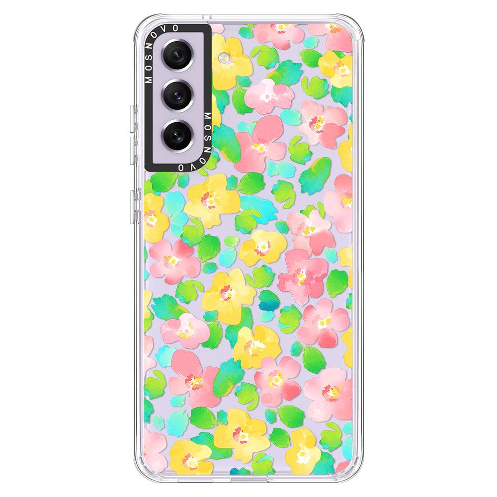 Watercolor Flower Phone Case - Samsung Galaxy S21 FE Case - MOSNOVO