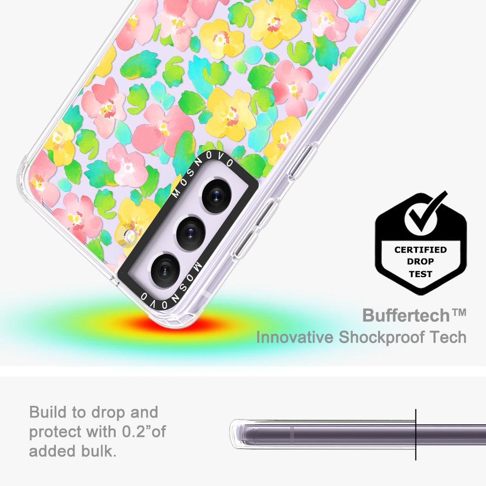 Watercolor Flower Phone Case - Samsung Galaxy S21 FE Case - MOSNOVO