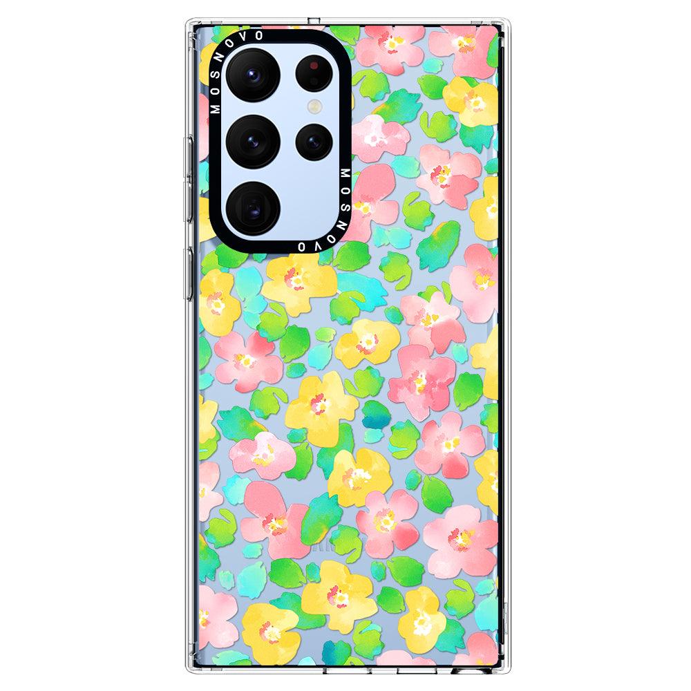 Watercolor Flower Phone Case - Samsung Galaxy S22 Ultra Case - MOSNOVO