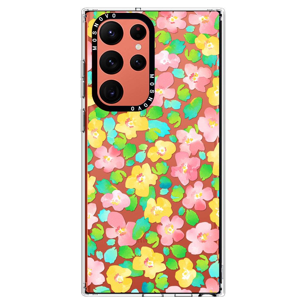 Watercolor Flower Phone Case - Samsung Galaxy S22 Ultra Case - MOSNOVO