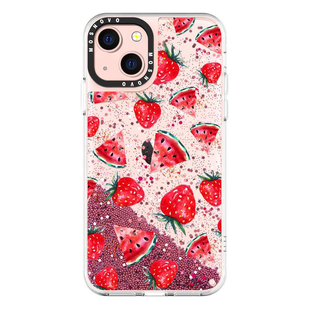 Watermelon and Strawberry Glitter Phone Case - iPhone 13 Case - MOSNOVO