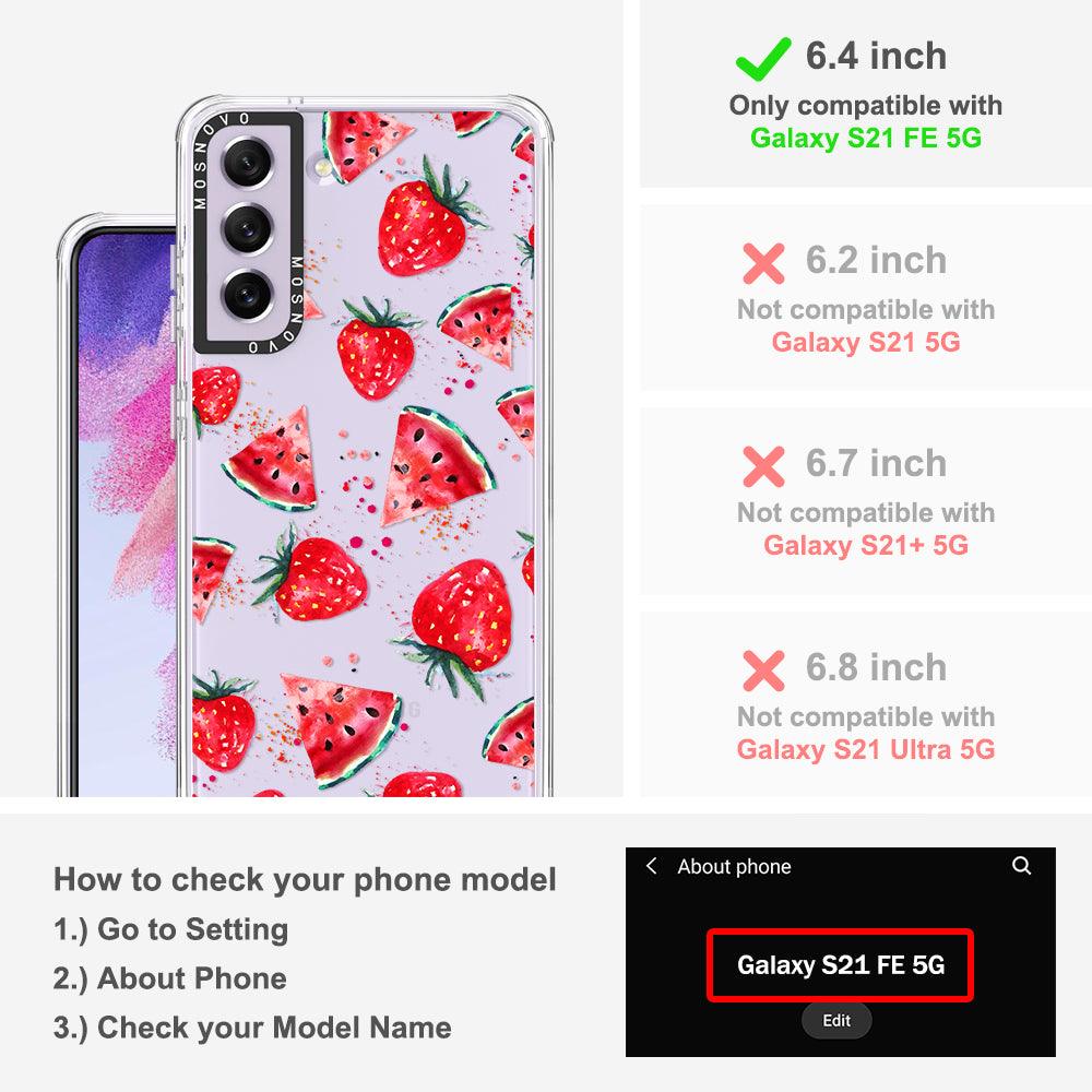 Watermelon and Strawberry Phone Case - Samsung Galaxy S21 FE Case - MOSNOVO