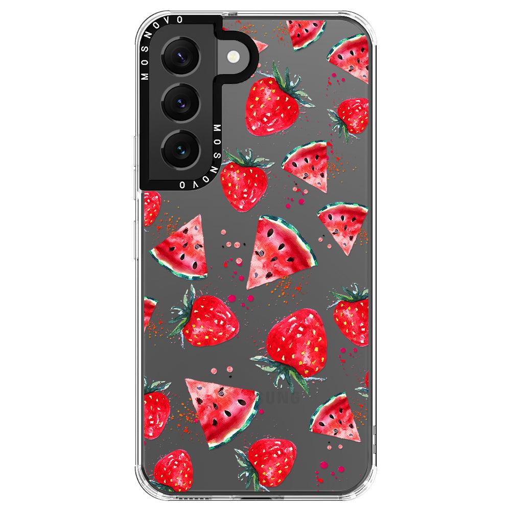 Watermelon and Strawberry Phone Case - Samsung Galaxy S22 Case - MOSNOVO