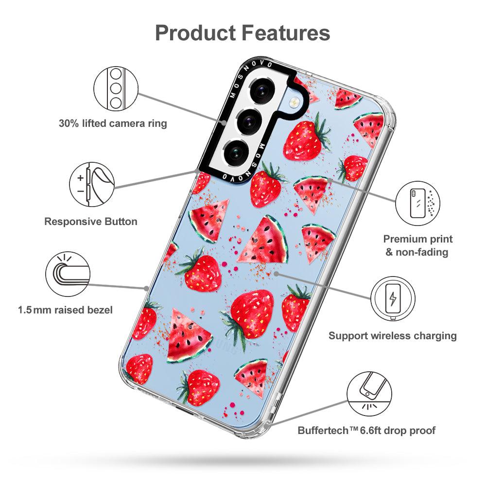 Watermelon and Strawberry Phone Case - Samsung Galaxy S22 Plus Case - MOSNOVO