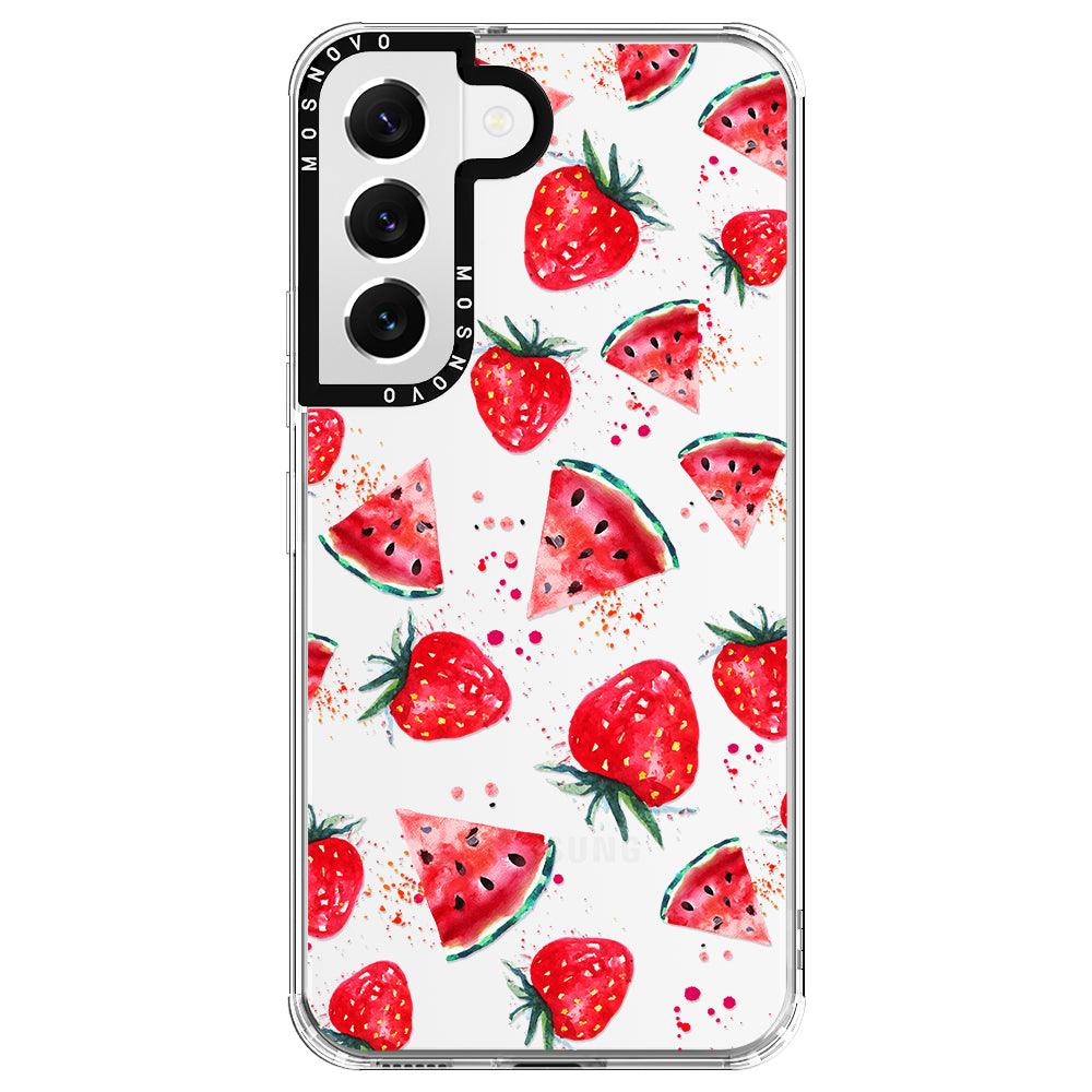 Watermelon and Strawberry Phone Case - Samsung Galaxy S22 Plus Case - MOSNOVO
