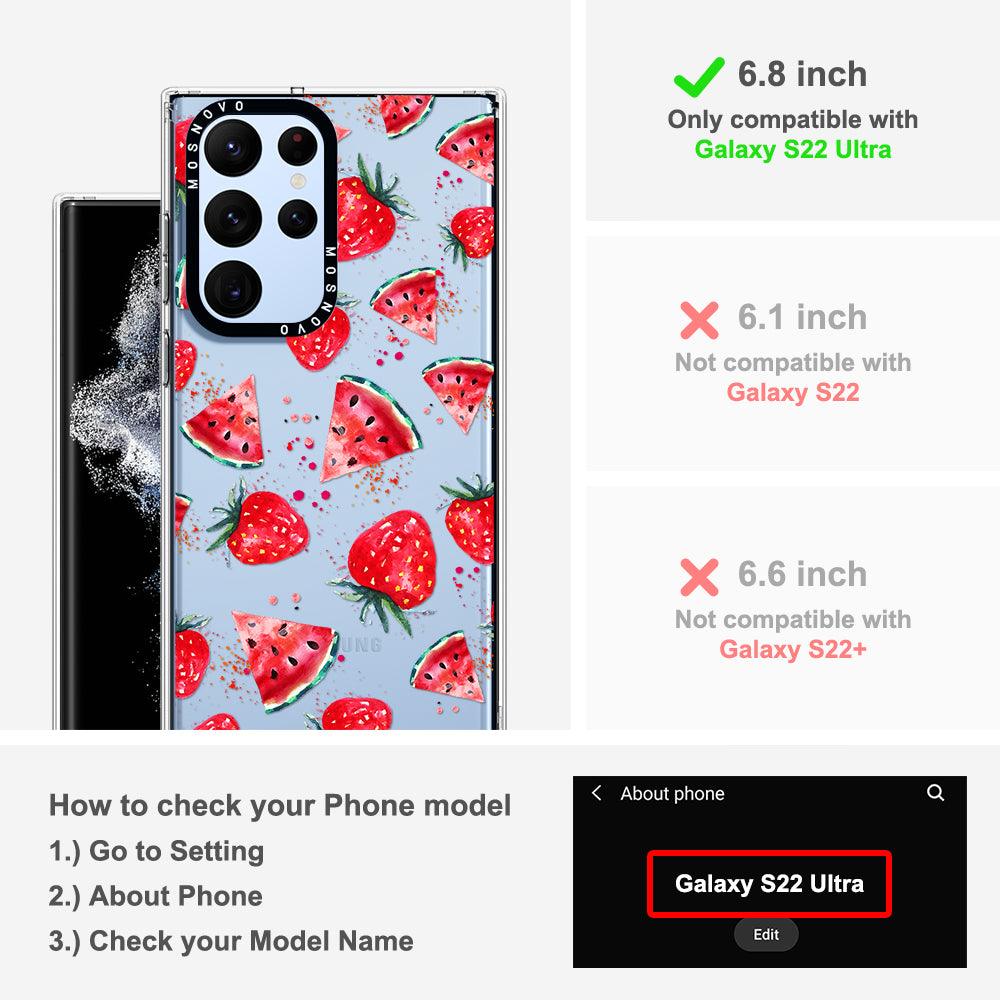 Watermelon and Strawberry Phone Case - Samsung Galaxy S22 Ultra Case - MOSNOVO