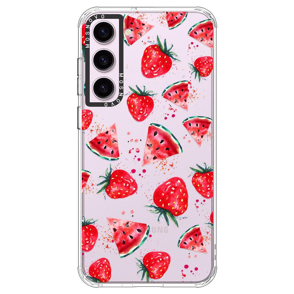 Watermelon and Strawberry Phone Case - Samsung Galaxy S23 Case - MOSNOVO