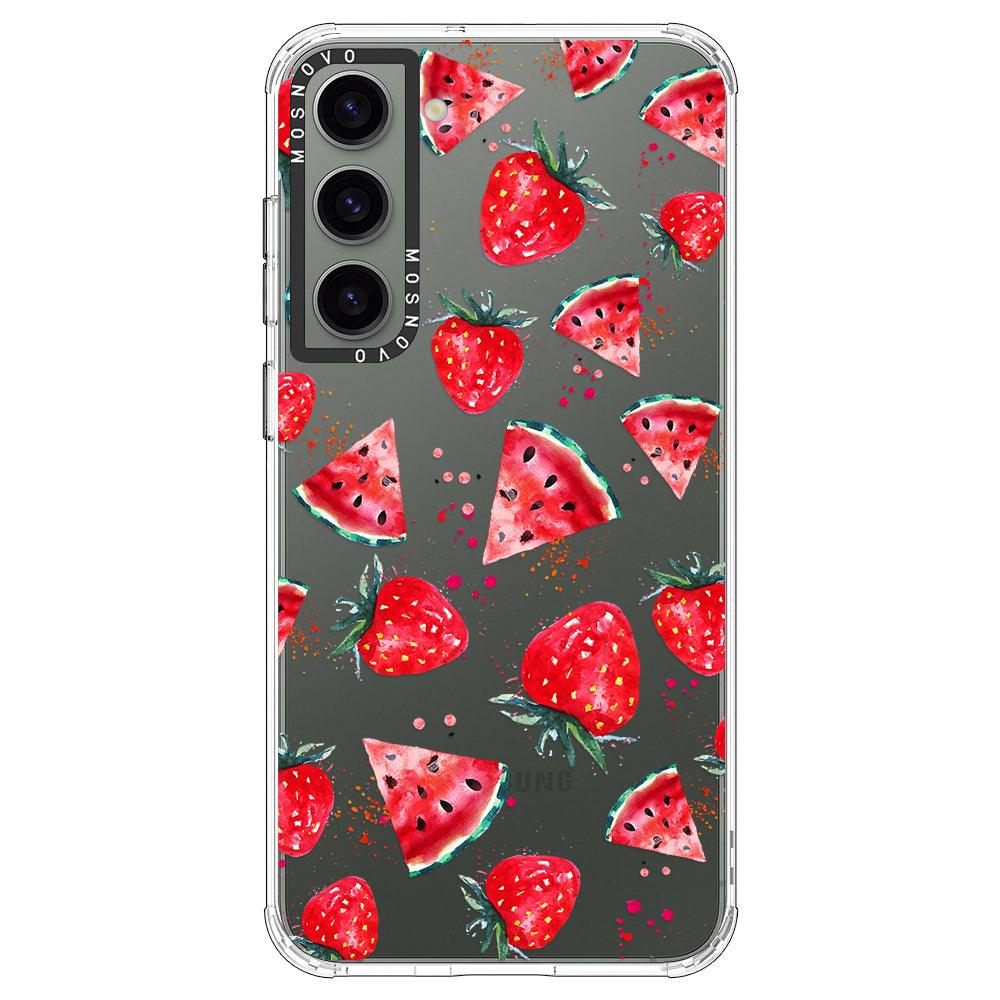 Watermelon and Strawberry Phone Case - Samsung Galaxy S23 Case - MOSNOVO