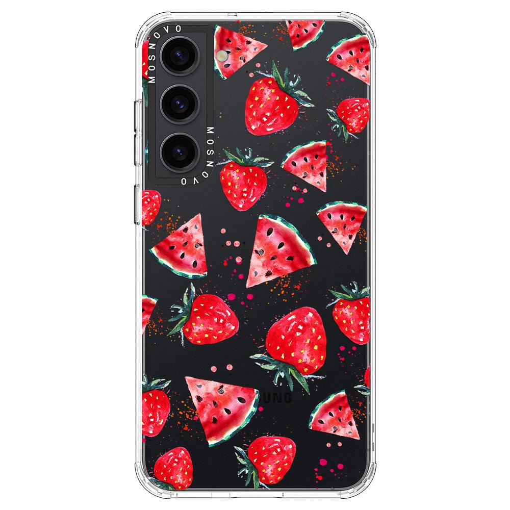 Watermelon and Strawberry Phone Case - Samsung Galaxy S23 Plus Case - MOSNOVO