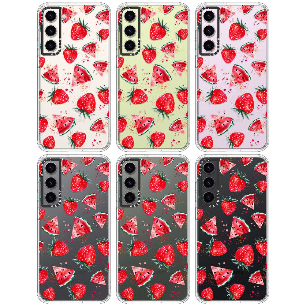 Watermelon and Strawberry Phone Case - Samsung Galaxy S23 Plus Case - MOSNOVO