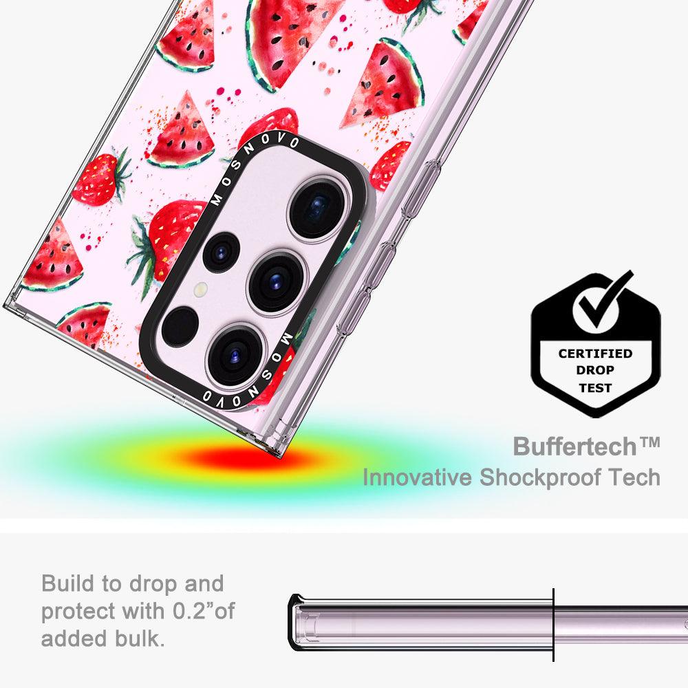 Watermelon and Strawberry Phone Case - Samsung Galaxy S23 Ultra Case - MOSNOVO