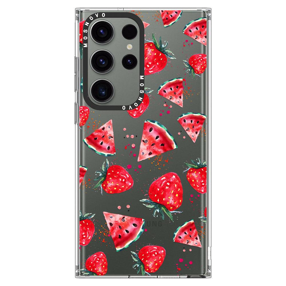 Watermelon and Strawberry Phone Case - Samsung Galaxy S23 Ultra Case - MOSNOVO