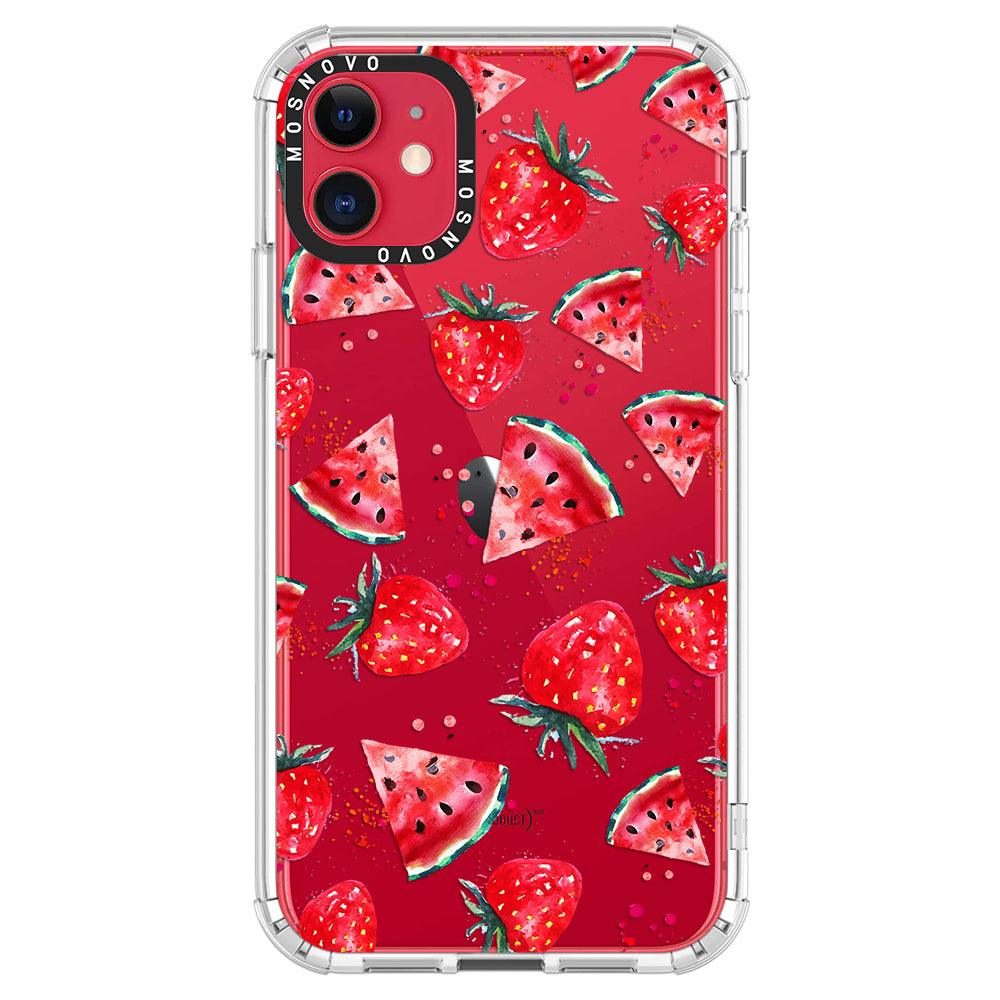 Watermelon and Strawberry Phone Case - iPhone 11 Case - MOSNOVO