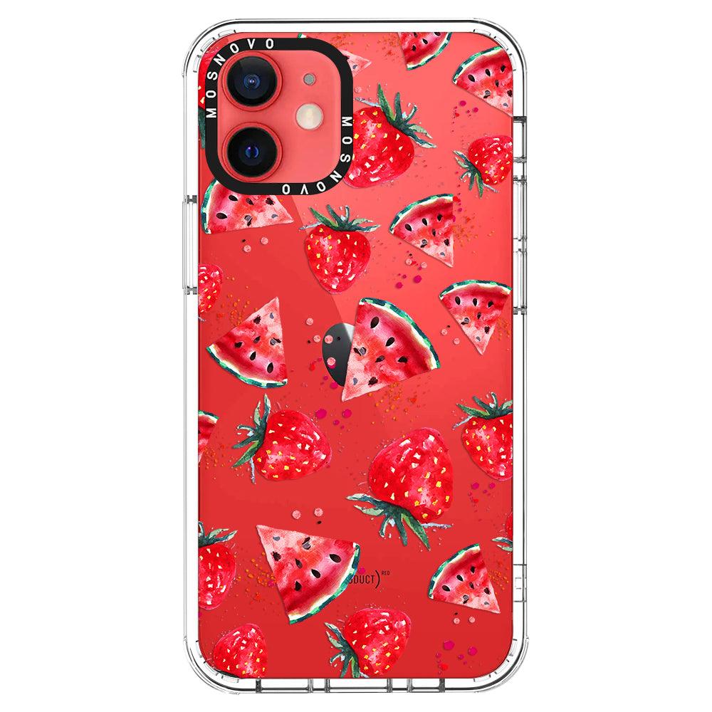 Watermelon Strawberry Phone Case - iPhone 12 Mini Case - MOSNOVO