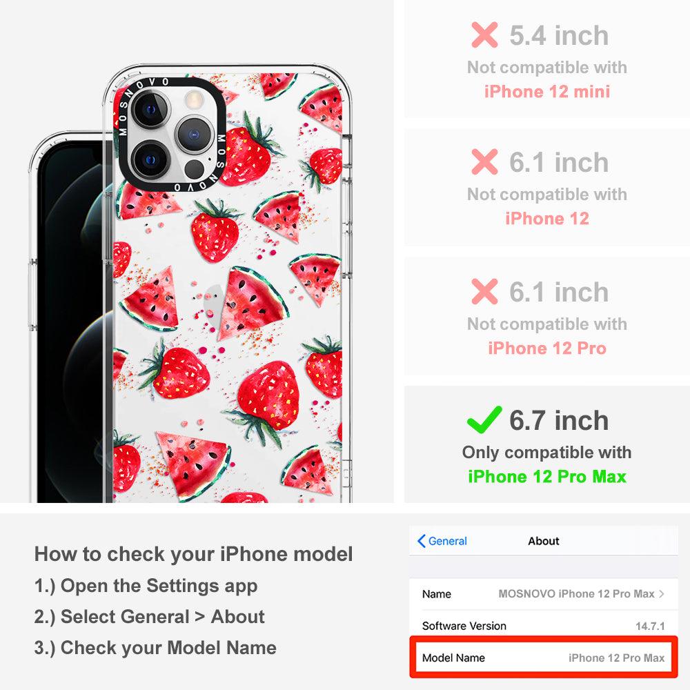 Watermelon Strawberry Phone Case - iPhone 12 Pro Max Case - MOSNOVO