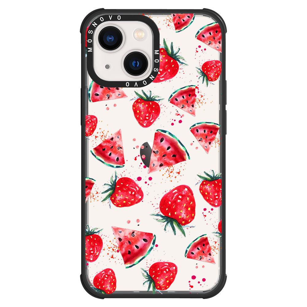 Watermelon and Strawberry Phone Case - iPhone 13 Case - MOSNOVO