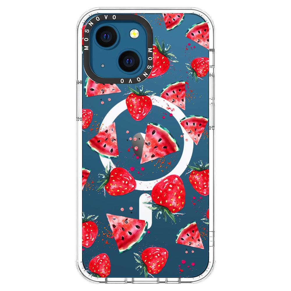 Watermelon and Strawberry Phone Case - iPhone 13 Case - MOSNOVO