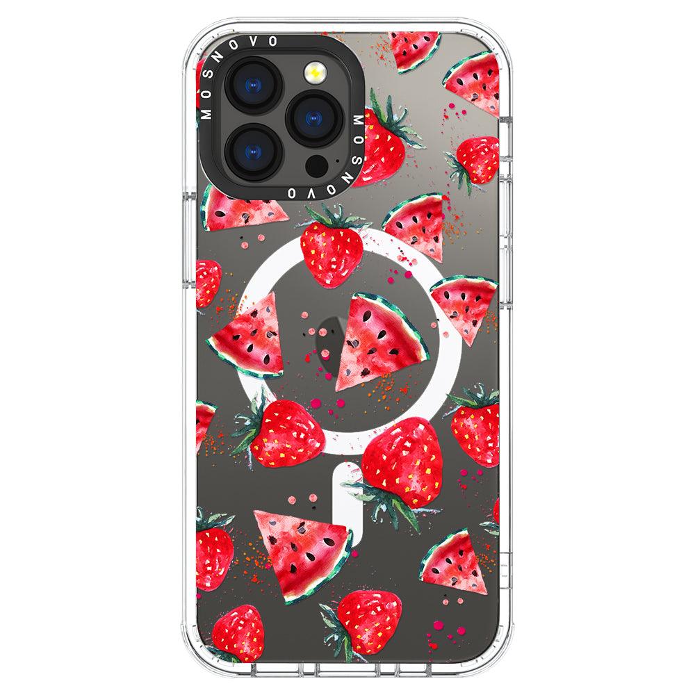Watermelon and Strawberry Phone Case - iPhone 13 Pro Max Case - MOSNOVO