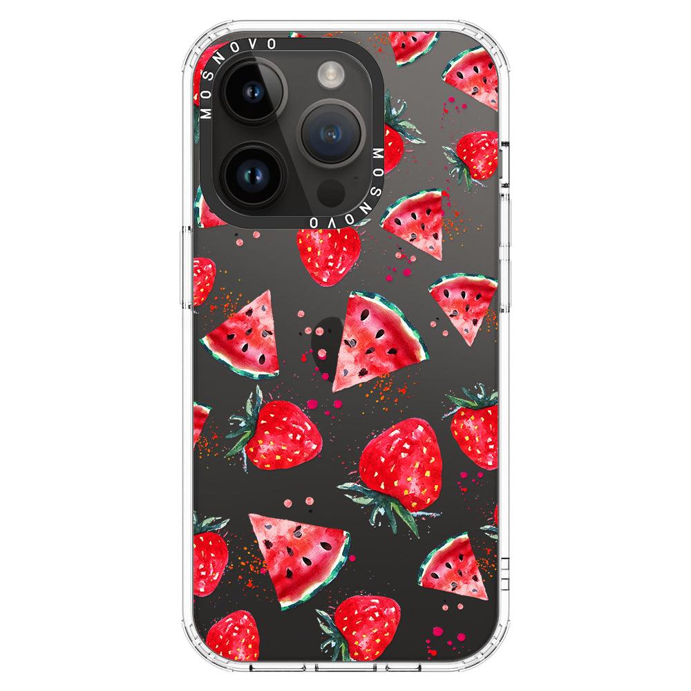 Watermelon and Strawberry Phone Case - iPhone 14 Pro Case - MOSNOVO
