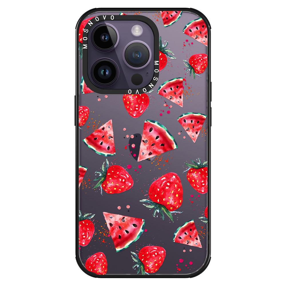 Watermelon and Strawberry Phone Case - iPhone 14 Pro Case - MOSNOVO