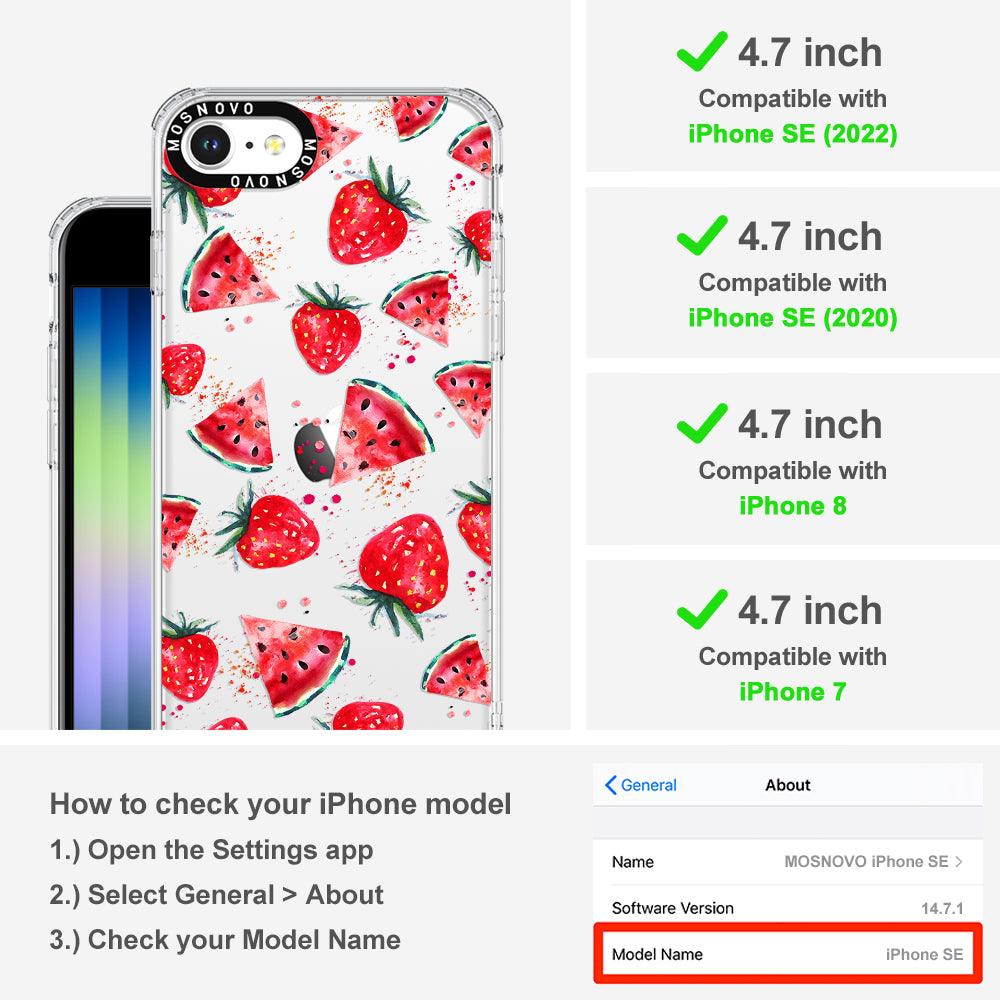 Watermelon and Strawberry Phone Case - iPhone SE 2020 Case - MOSNOVO