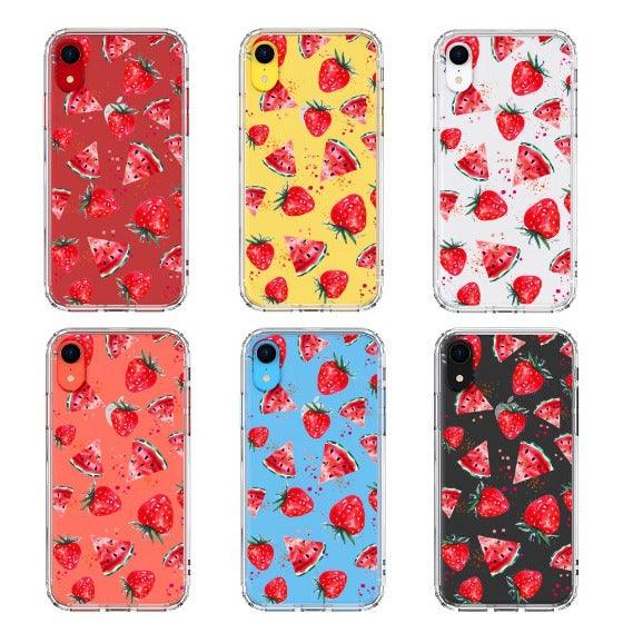 Watermelon and Strawberry Phone Case - iPhone XR Case - MOSNOVO