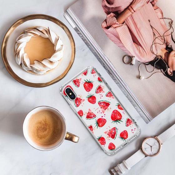 Watermelon and Strawberry Phone Case - iPhone XS Case - MOSNOVO