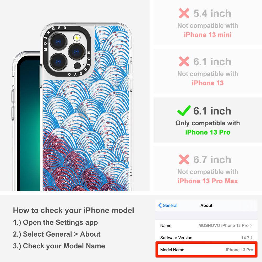 Wavy Wave Glitter Phone Case - iPhone 13 Pro Case - MOSNOVO