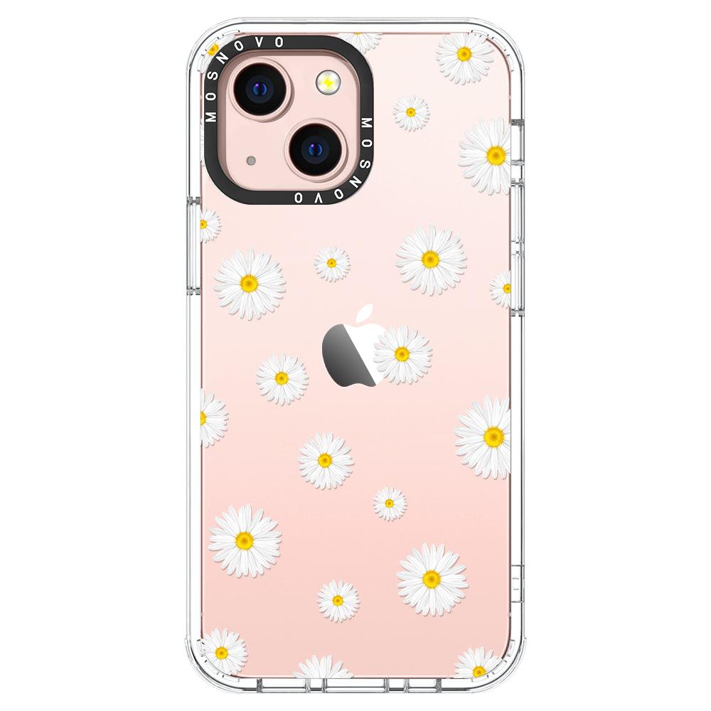 White Daisy Phone Case - iPhone 13 Mini Case - MOSNOVO