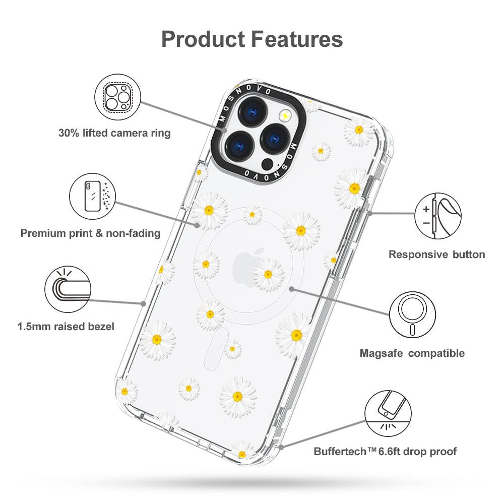 White Daisy Phone Case - iPhone 13 Pro Max Case - MOSNOVO