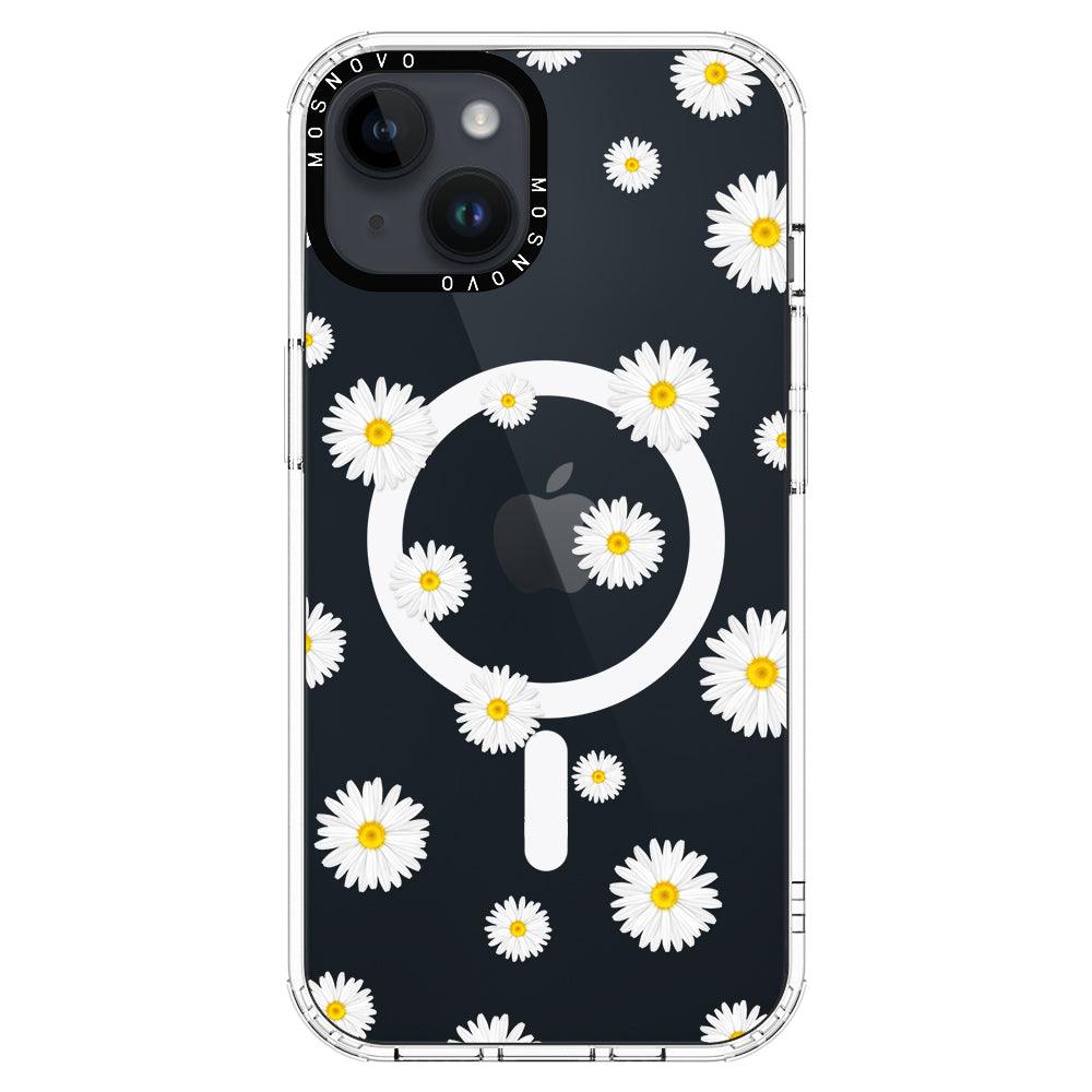 White Daisy Phone Case - iPhone 14 Plus Case - MOSNOVO
