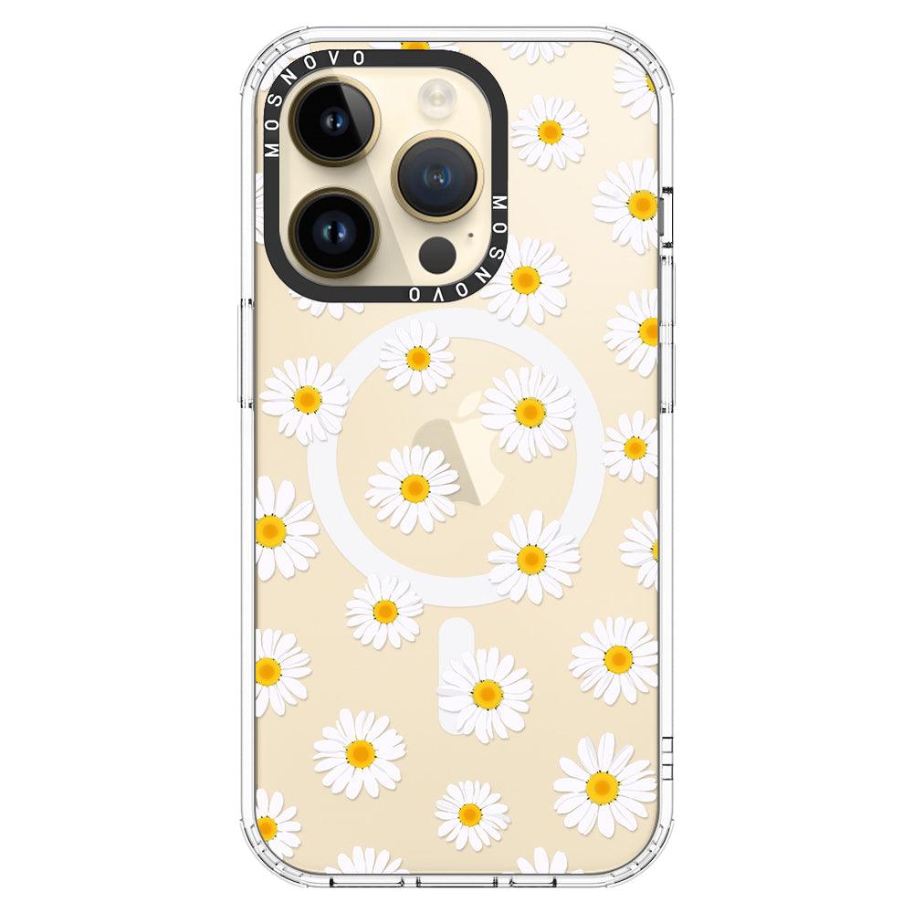 White Daisy Phone Case - iPhone 14 Pro Case - MOSNOVO