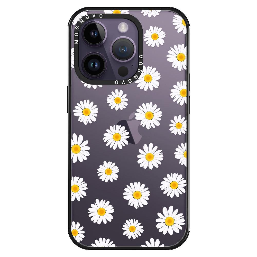 White Daisy Phone Case - iPhone 14 Pro Case - MOSNOVO