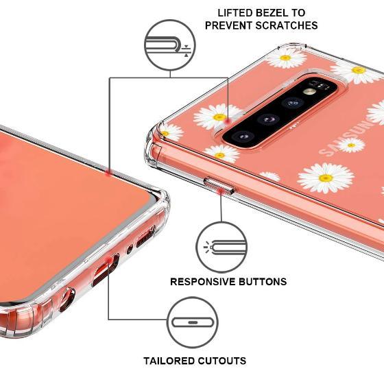 Daisy Floral Flower Phone Case - Samsung Galaxy S10 Case - MOSNOVO