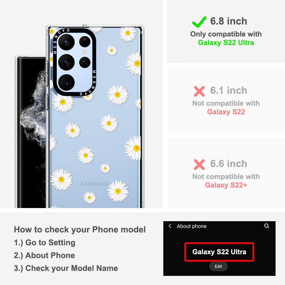 Daisy Floral Flower Phone Case - Samsung Galaxy S22 Ultra Case - MOSNOVO