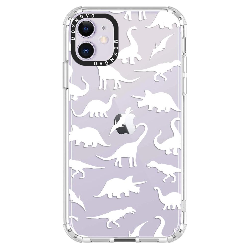 White Dinosaur Phone Case - iPhone 11 Case - MOSNOVO