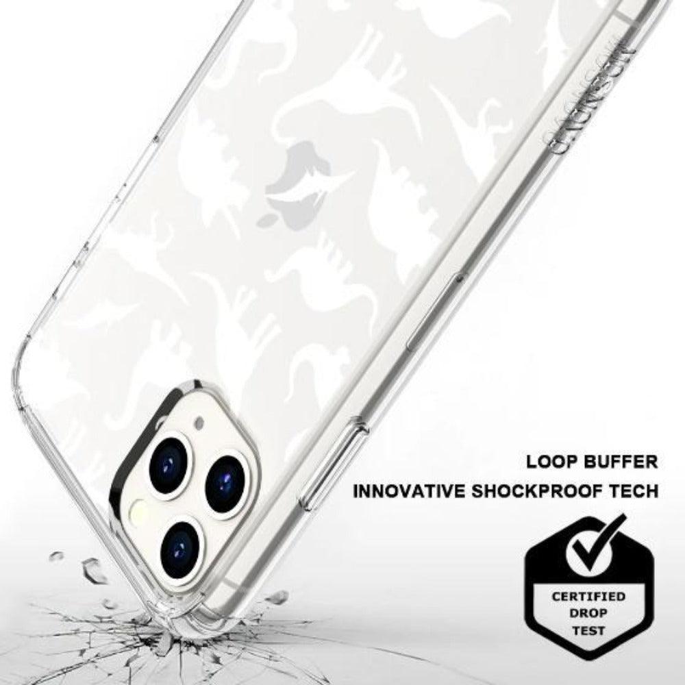 White Dinosaur Phone Case - iPhone 11 Pro Case - MOSNOVO