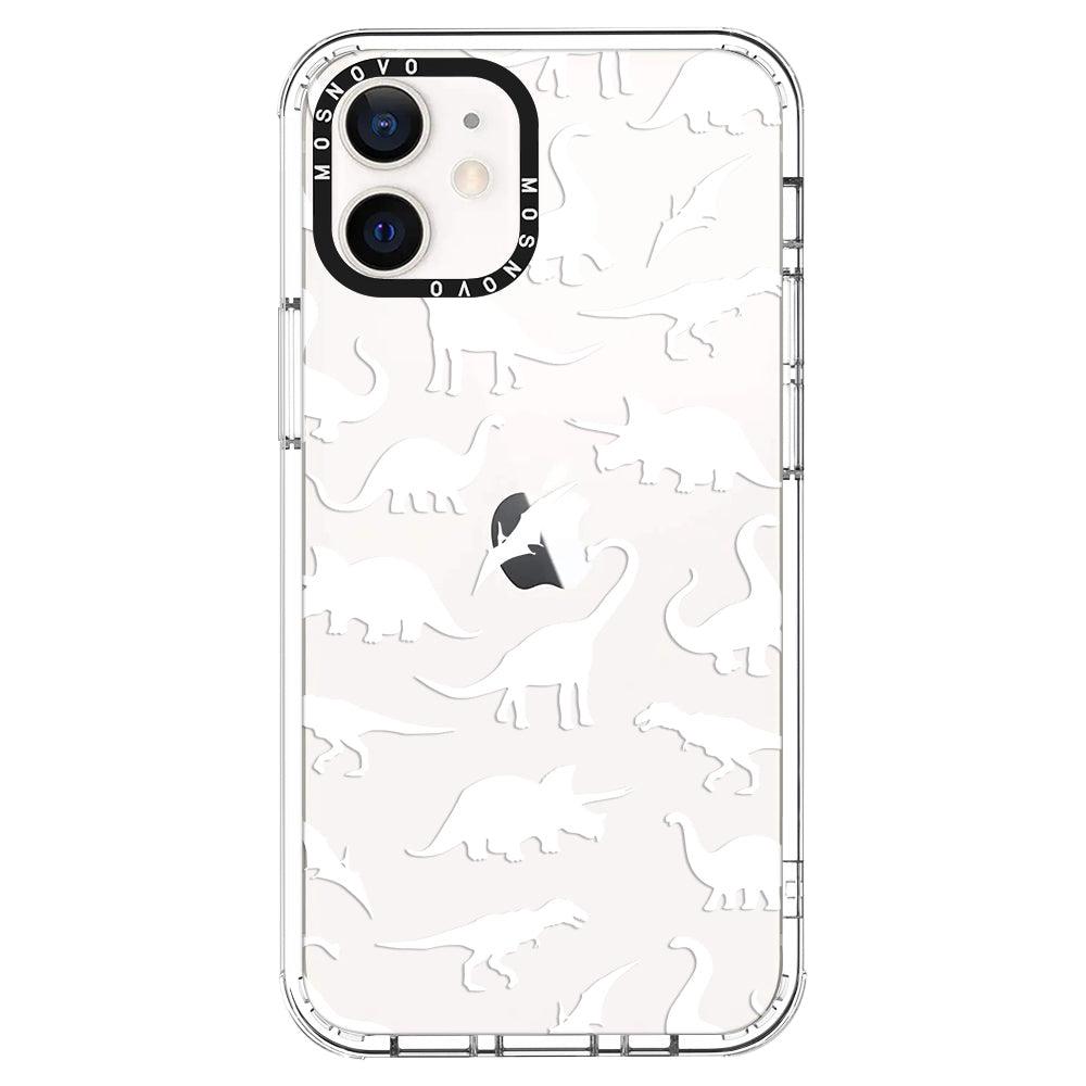 White Dinosaur Phone Case - iPhone 12 Case - MOSNOVO