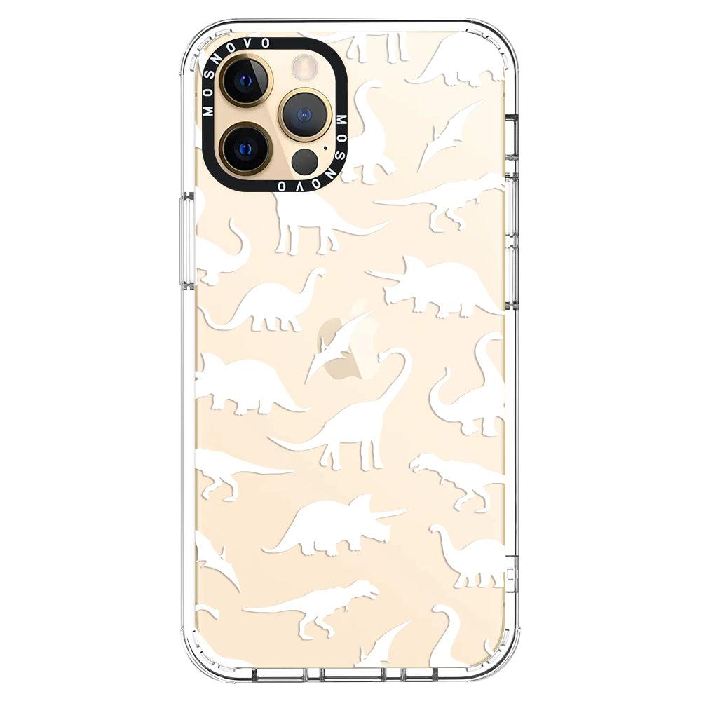 White Dinosaur Phone Case - iPhone 12 Pro Max Case - MOSNOVO