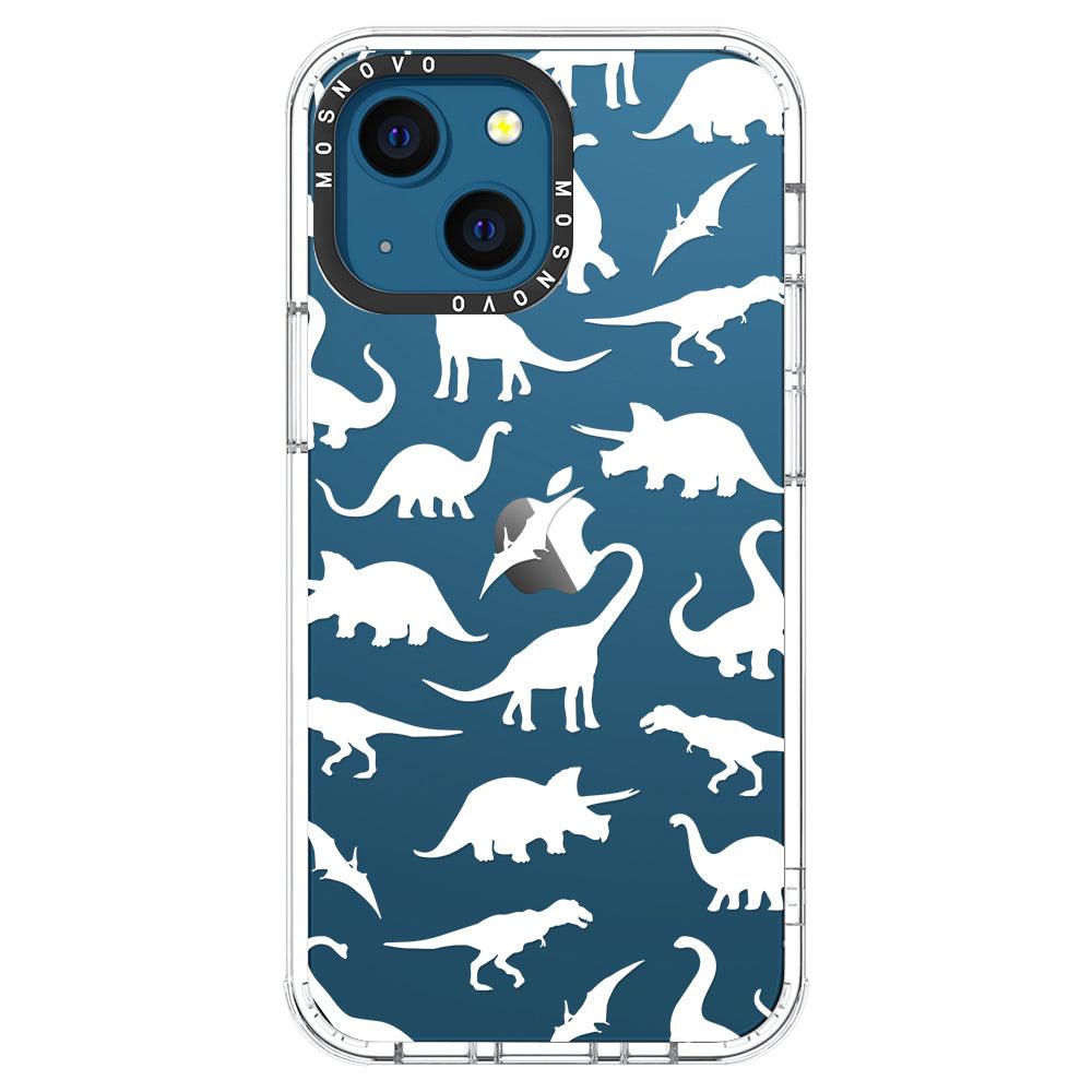 White Dinosaur Phone Case - iPhone 13 Case - MOSNOVO
