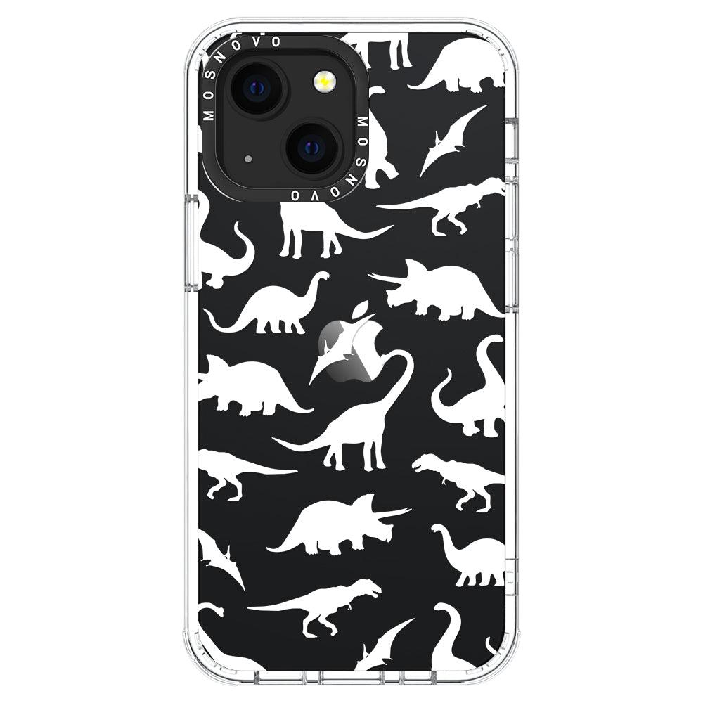 White Dinosaur Phone Case - iPhone 13 Case - MOSNOVO
