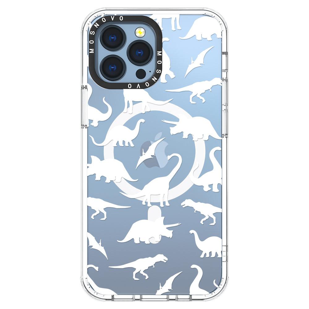 White Dinosaur Phone Case - iPhone 13 Pro Max Case - MOSNOVO
