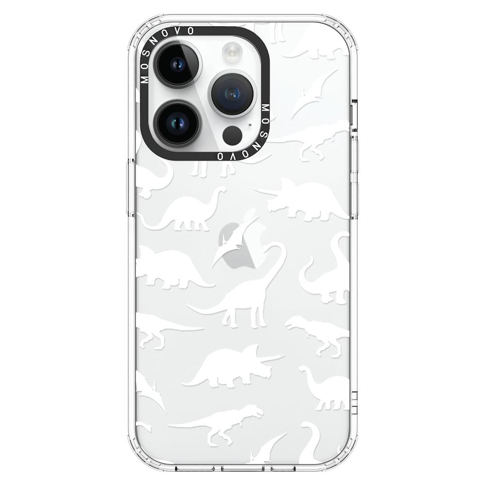 White Dinosaur Phone Case - iPhone 14 Pro Case - MOSNOVO