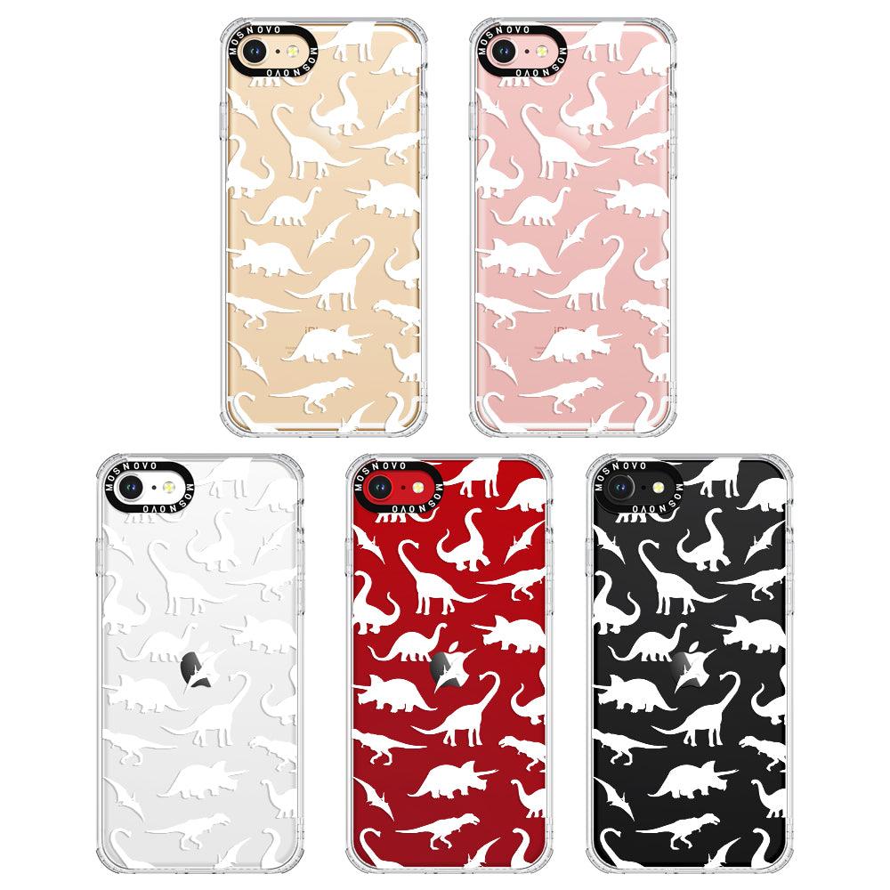 White Dinosaur Phone Case - iPhone 7 Case - MOSNOVO