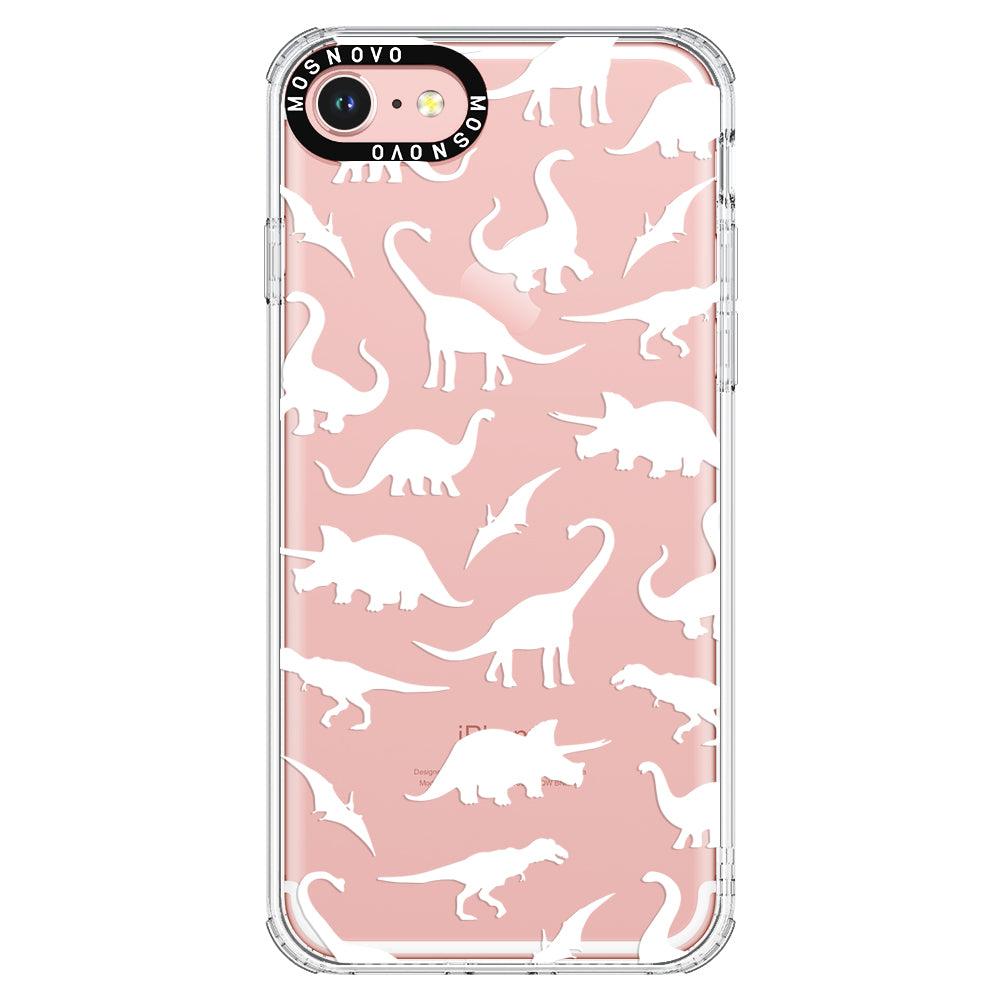 White Dinosaur Phone Case - iPhone 8 Case - MOSNOVO