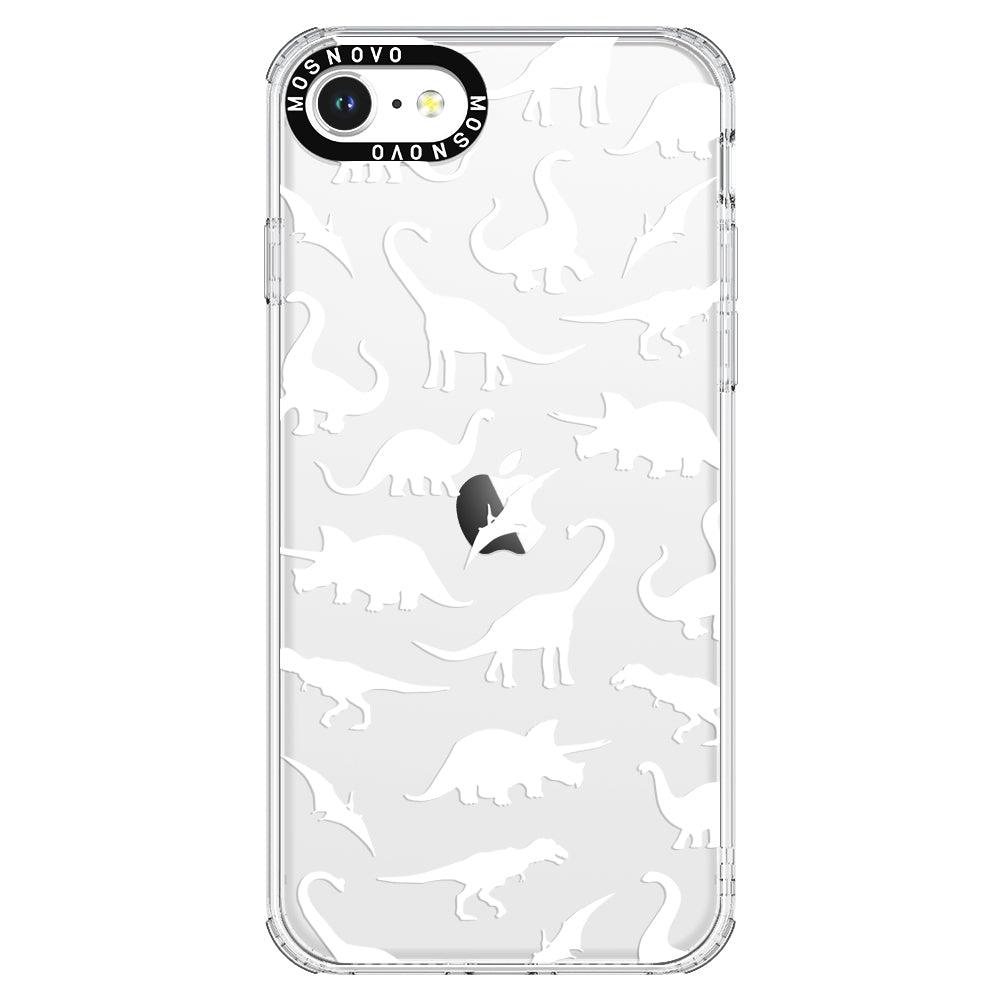 White Dinosaur Phone Case - iPhone SE 2020 Case - MOSNOVO