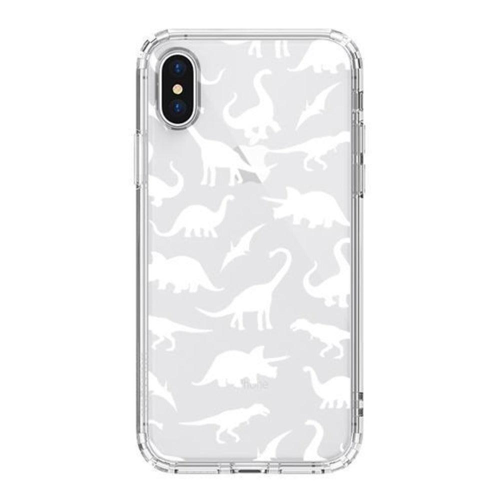 White Dinosaur Phone Case - iPhone X Case - MOSNOVO